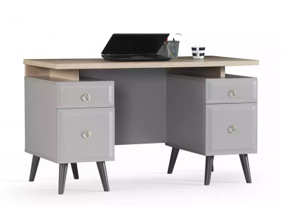 Computer desk, writing desk, children's desk, wood, gray, table design